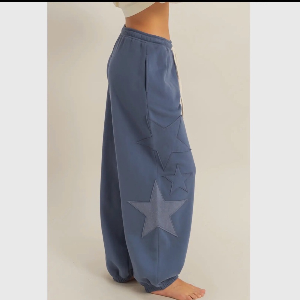 Blue Star Patterned Sweatpants